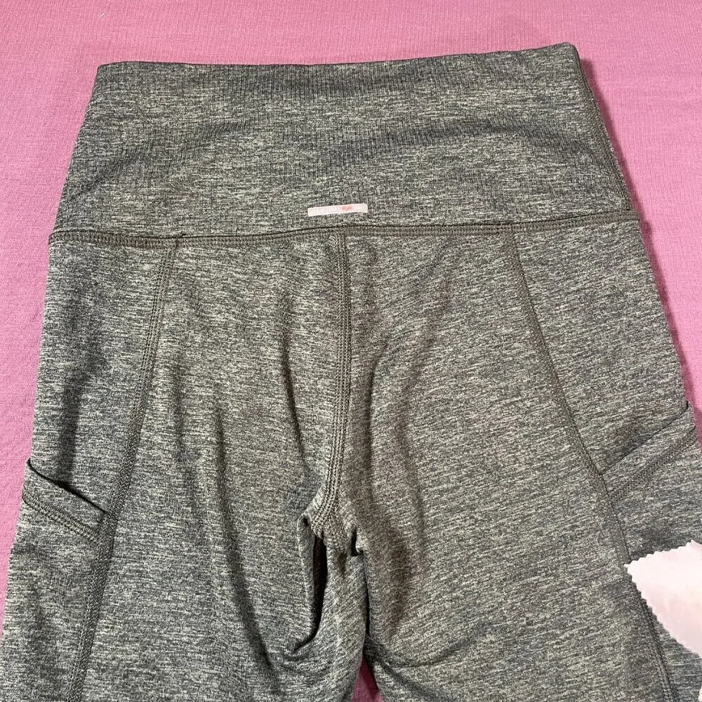 Aerie Chill Play Move Heathered Green Warm Legging with Pockets - Size Small
